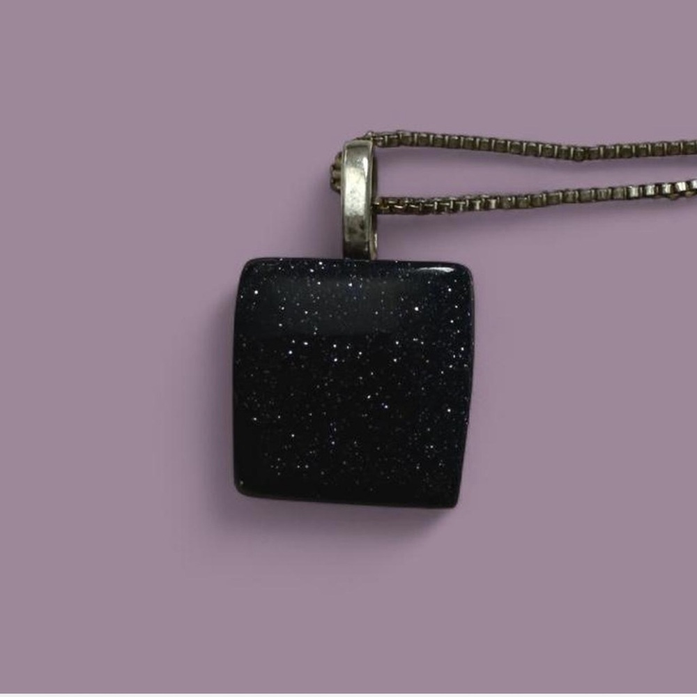 Blue Sandstone Square Pendant | Pendant Only | Crystal | Healing | OBO